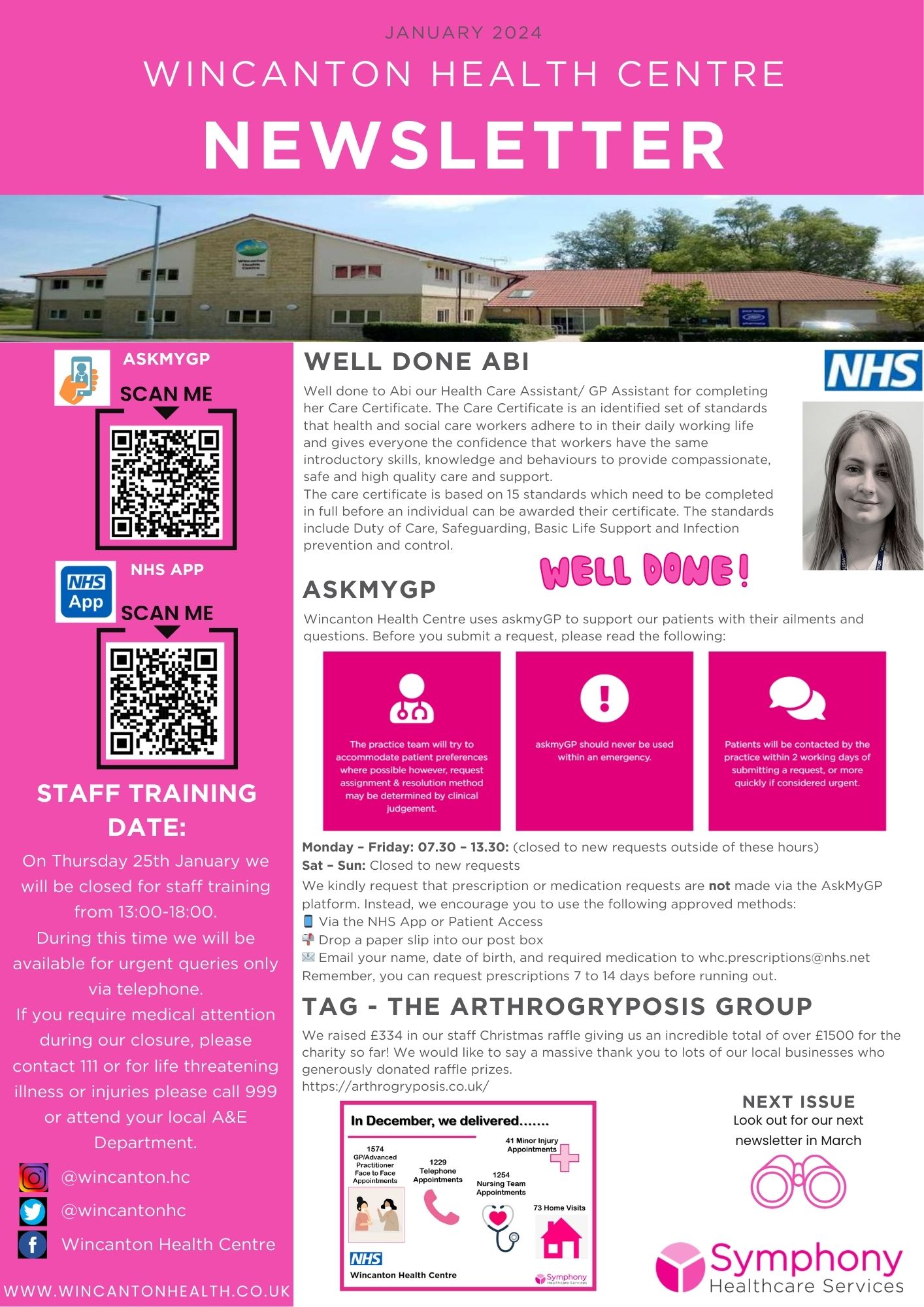 Wins Program Newsletter Example January Newsletter 2024 - Wincanton Health Centre